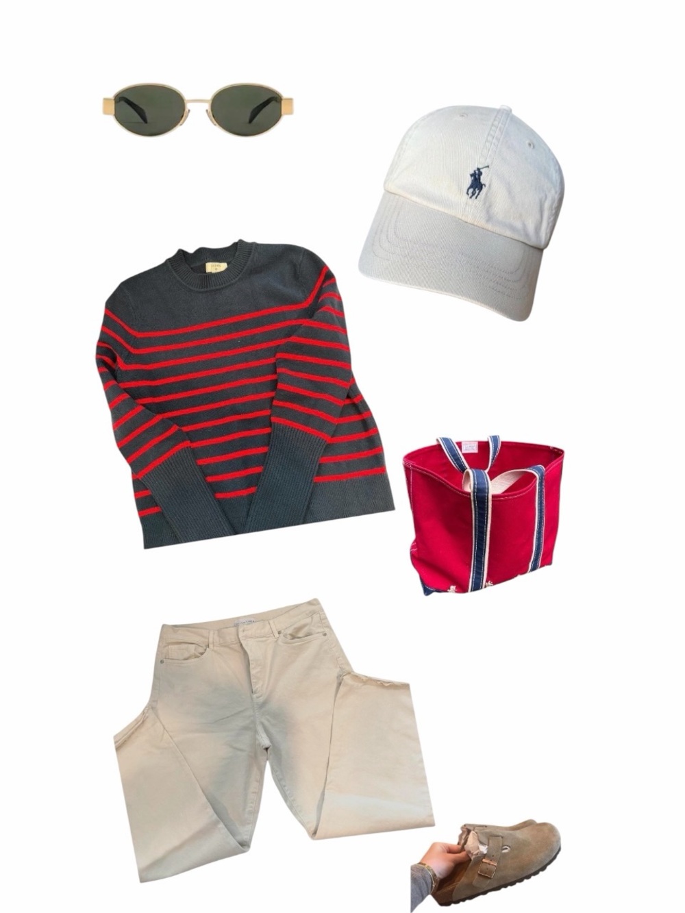 4th of July ready 🇺🇸🎆♥️ | La Ligne Navy Crewneck Sweater with Red Stripes